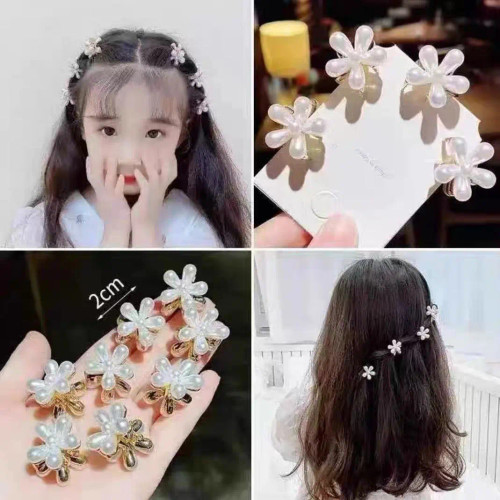 کلیپس شکوفه فلزی مینی کریستال سفید اورجینال رنگ ثابت وارداتی