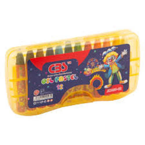 پاستل روغنی 12 رنگ کیفی با جعبه طلقی JM668