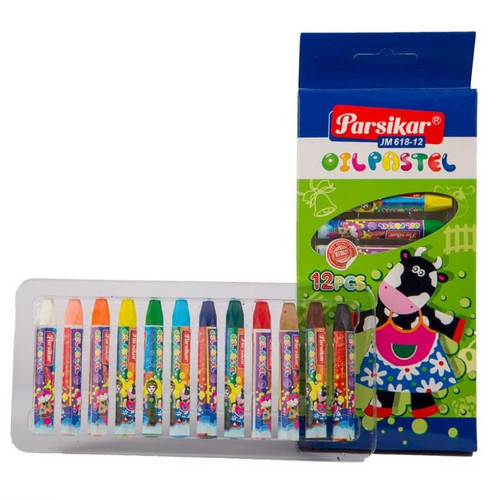پاستل روغنی 12 رنگ با جعبه مقوایی JM618