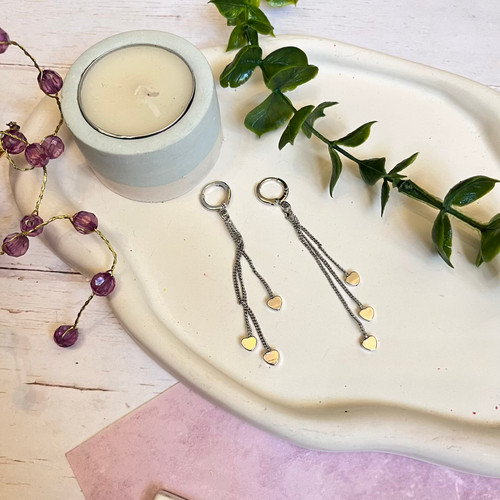 گوشواره آویز دار استیل رنگ ثابت ysx