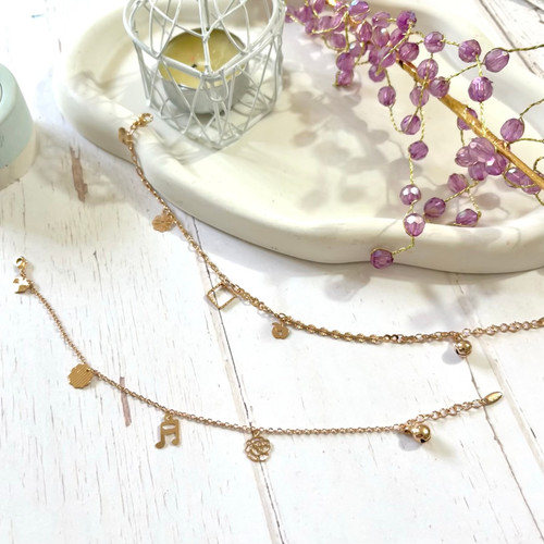 دستبند آویز دار استیل رنگ ثابت ضد حساسیت