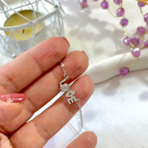 پابند لاو نگین دار استیل رنگ ثابت ضد حساسیت